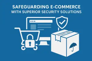 Illustration showing e-commerce security solutions