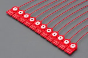 1.3mm Dia Red Pull-Tight Seal with stainless steel locking insert for tamper-evident security applications