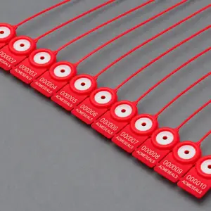 1.3mm Dia Red Pull-Tight Seal with stainless steel locking insert for tamper-evident security applications